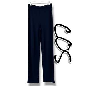 NWOT COS Navy Stretch Jersey Straight Leg Pull On Pants XS Minimalist Workwear